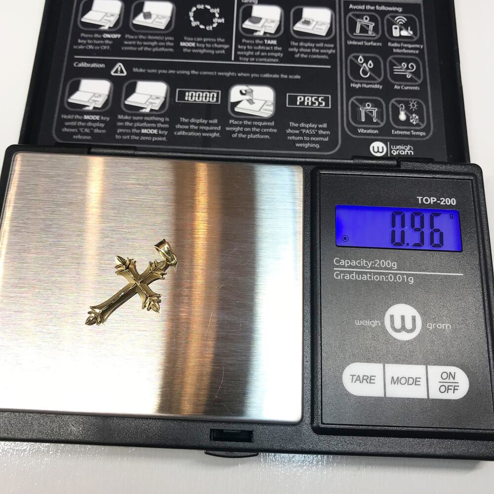 Solid 14K Gold MA Michael Anthony 1.21in Religious Christian Cross Pendant .96g - Picture 4 of 10